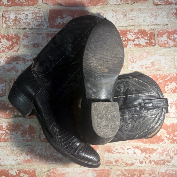 Dan Post Black Cowboy Boots - Picture 4 of 4